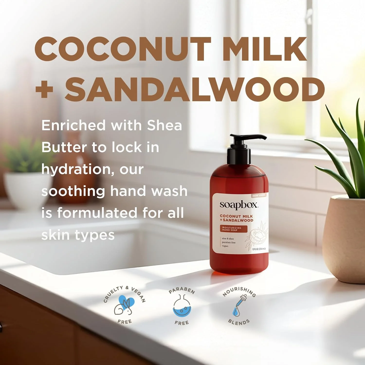 Coconut Milk & Sandalwood Deep Moisture Liquid Hand Soap Refill - Image 4