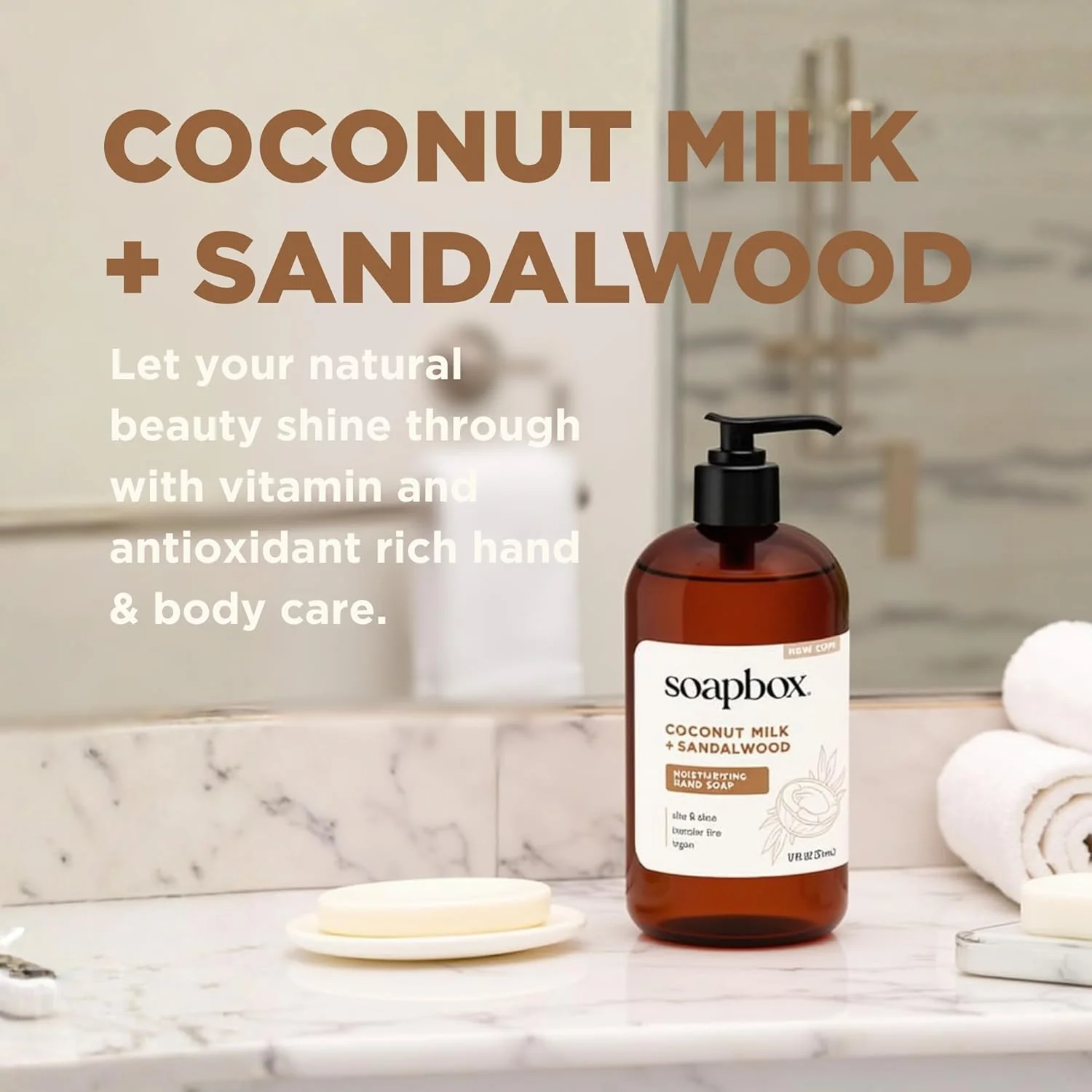 Coconut Milk + Sandalwood Moisturizing Liquid Hand Soap - Image 6
