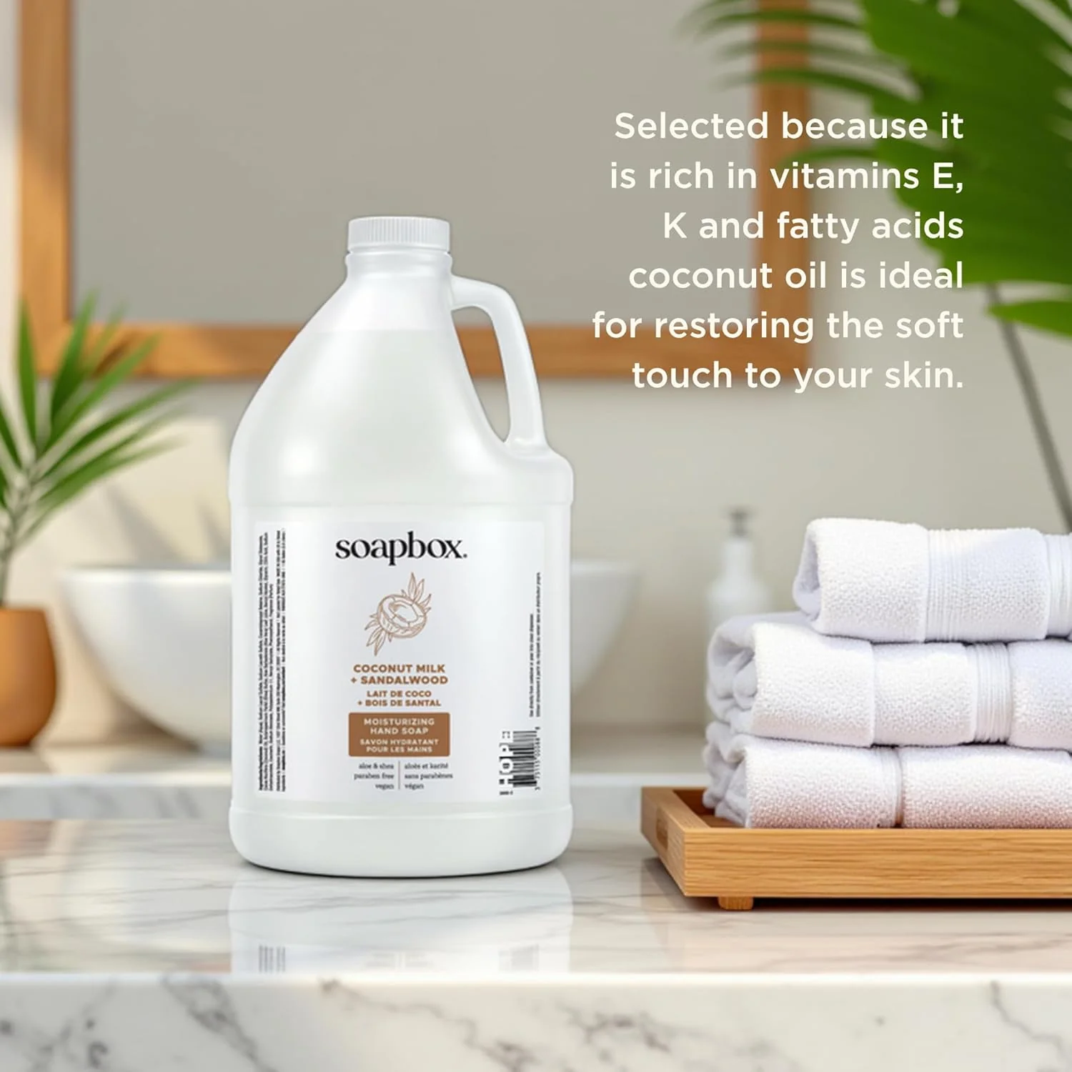 Coconut Milk + Sandalwood Moisturizing Liquid Hand Soap Gallon Refill - Image 3