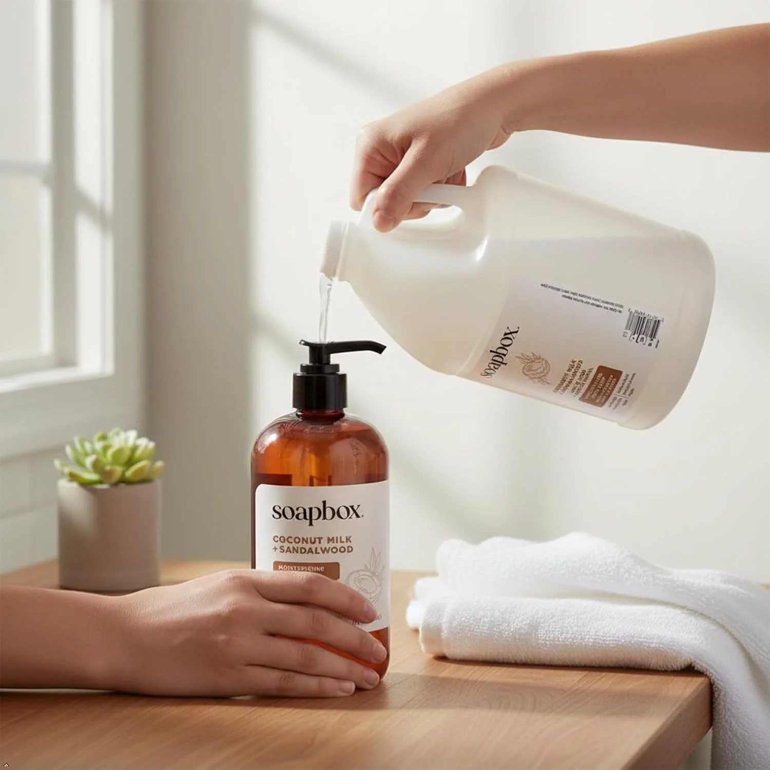 Coconut Milk + Sandalwood Moisturizing Liquid Hand Soap Gallon Refill - Image 4