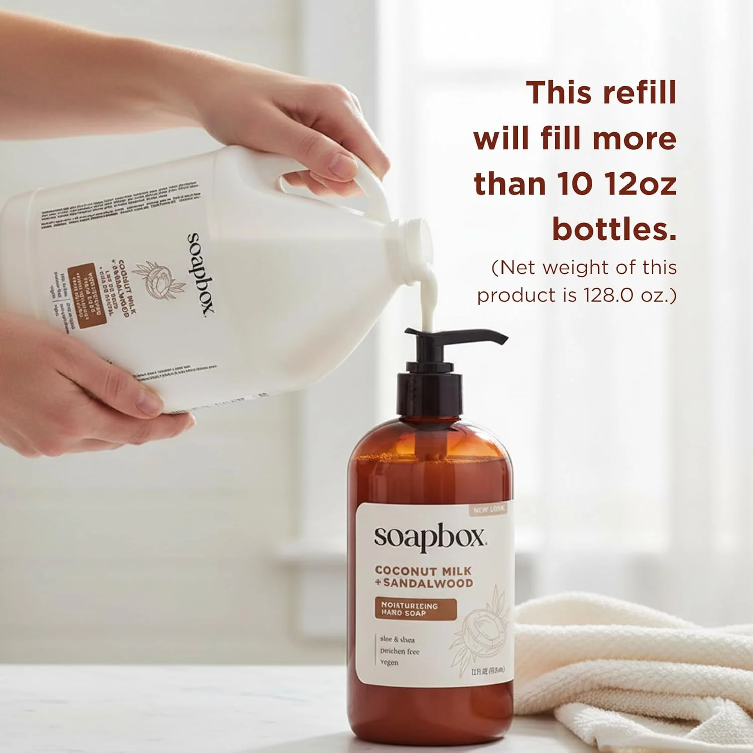 Coconut Milk + Sandalwood Moisturizing Liquid Hand Soap Gallon Refill - Image 5