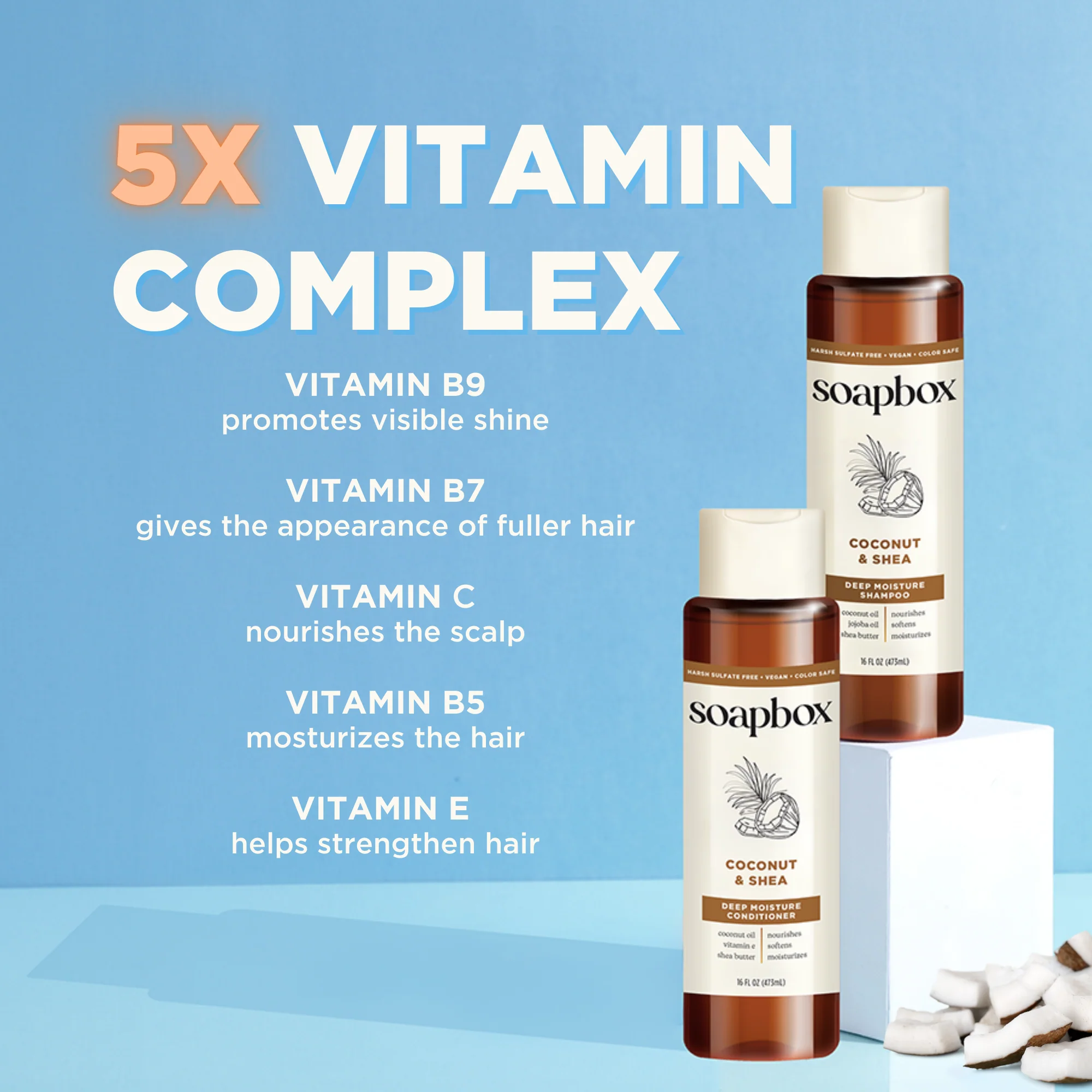 Coconut & Shea Deep Moisture Shampoo + Conditioner Set - Image 3