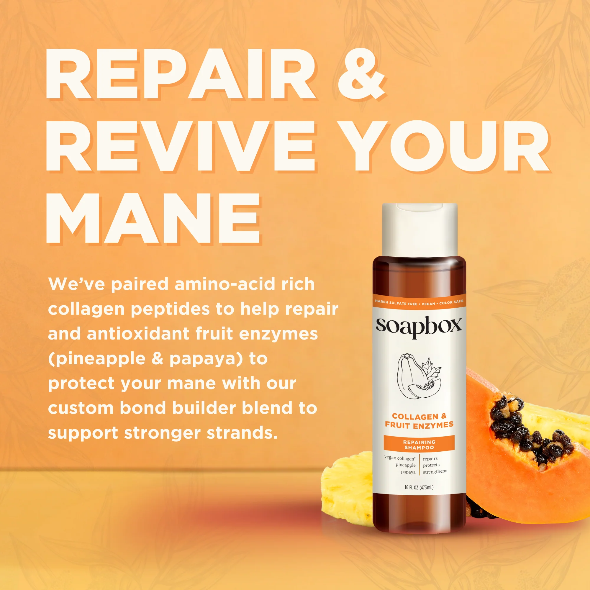 Collagen & Fruit Enzymes Repairing Shampoo + Conditioner Set - Image 6