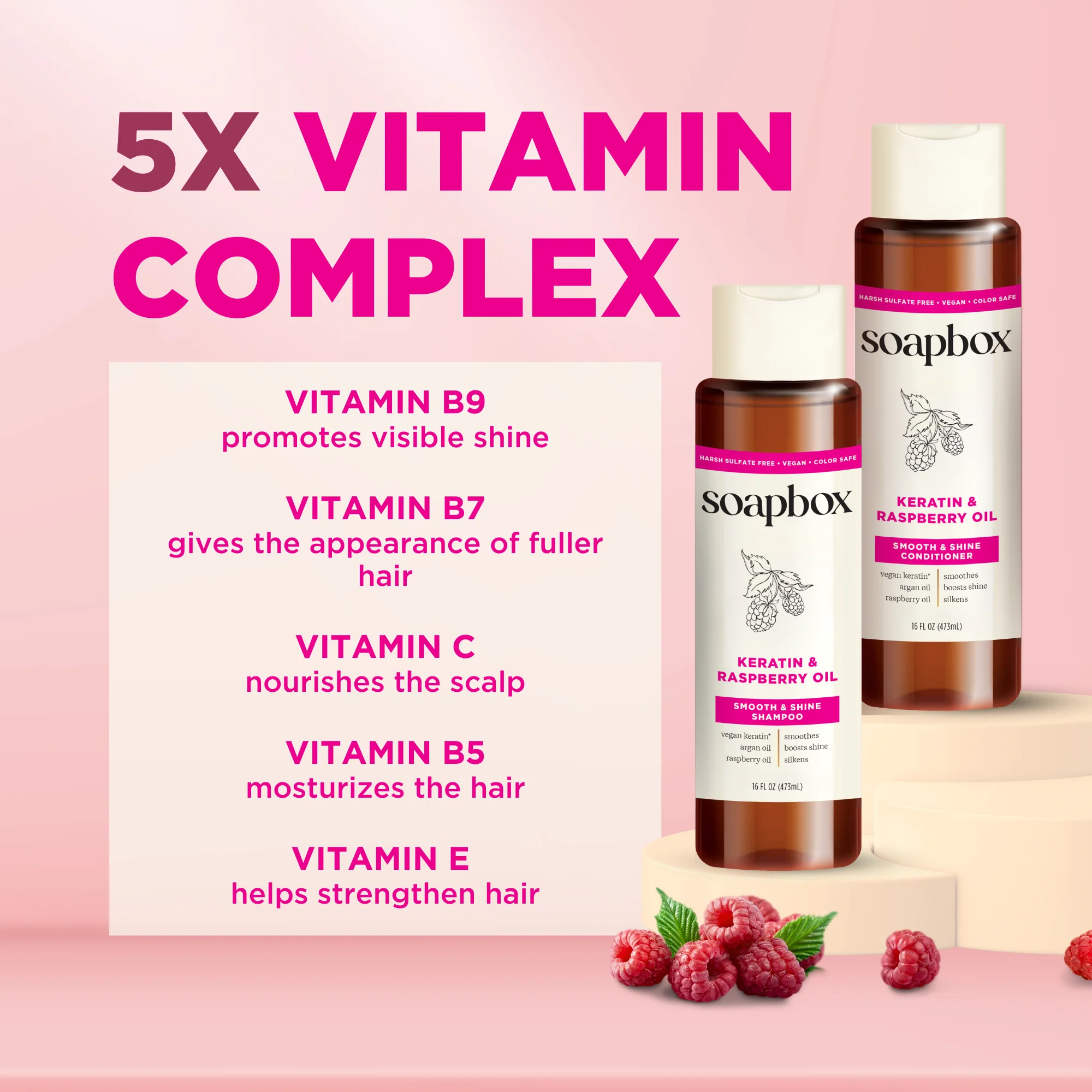 Keratin & Raspberry Seed Oil Smoothing Shampoo - Image 4