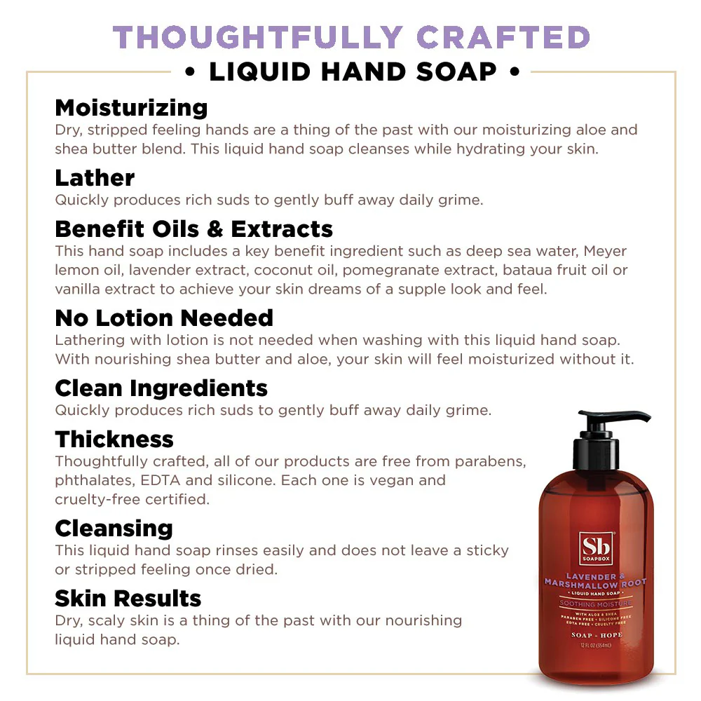 Lavender & Marshmallow Root Soothing Moisture Liquid Hand Soap - Image 4