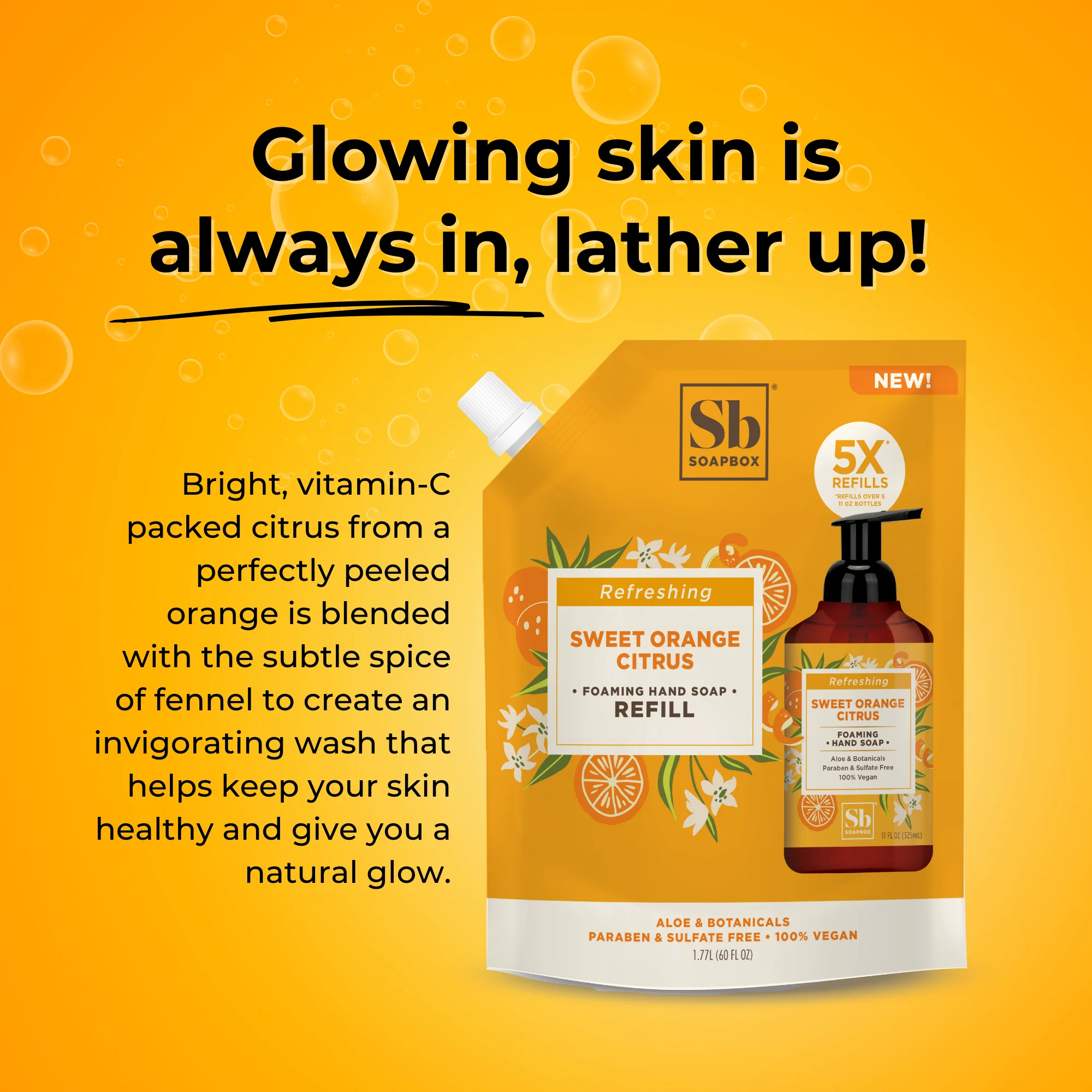 Sweet Orange Citrus Foaming Hand Soap Refill - Image 3